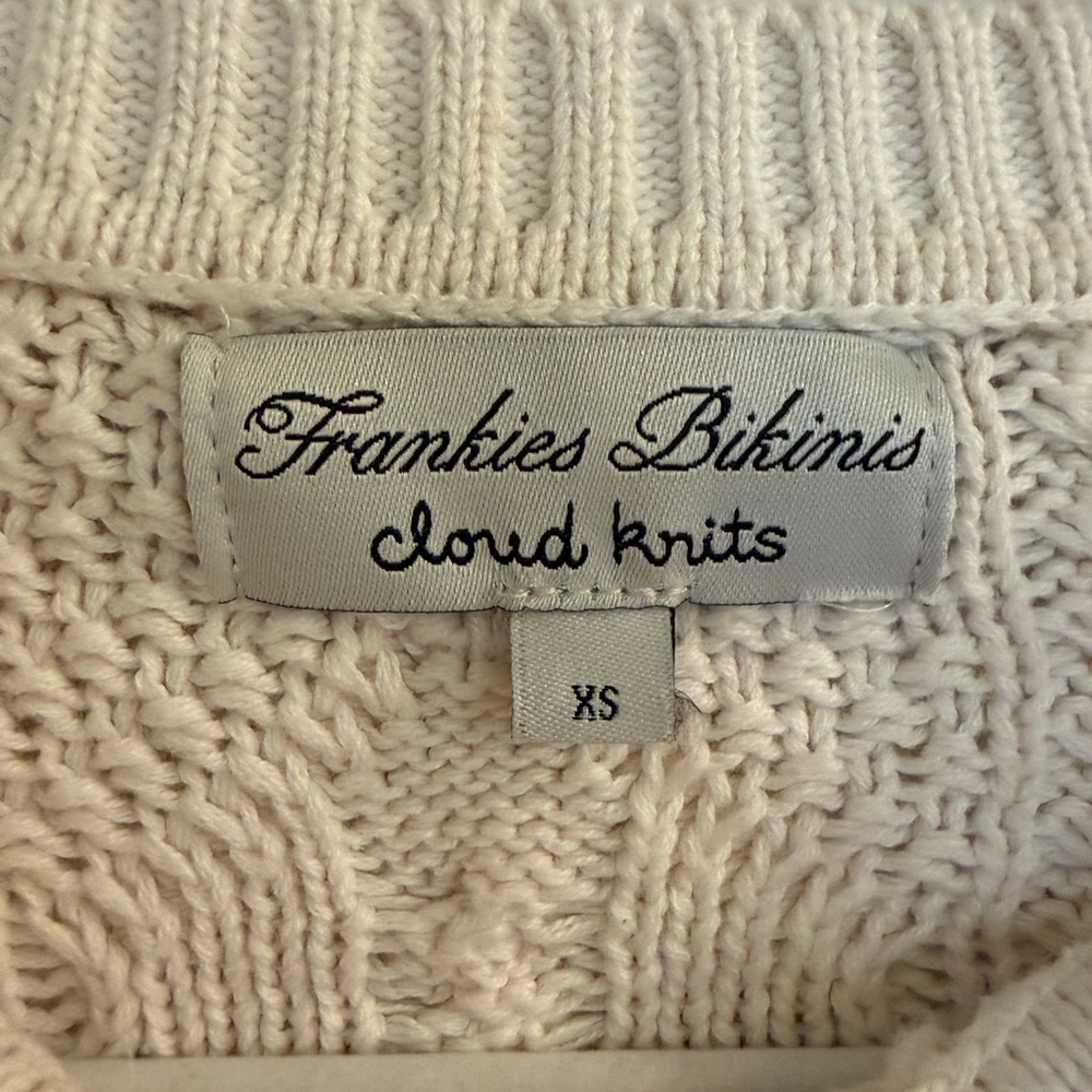 Frankie's Bikinis Marley Cable-Knit Cropped Cardigan (Honeymoon/Cream) - Picture 2 of 6